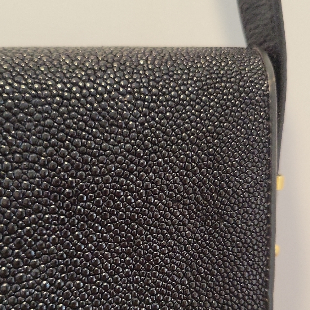 Vintage Ocean Genuine Stingray Skin Shoulder Purse That Extends To Crossbody Bag - Picture 8 of 16